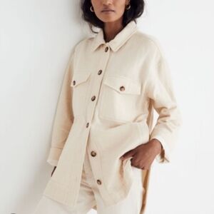 Madewell Beige Oversized Shirt Jacket